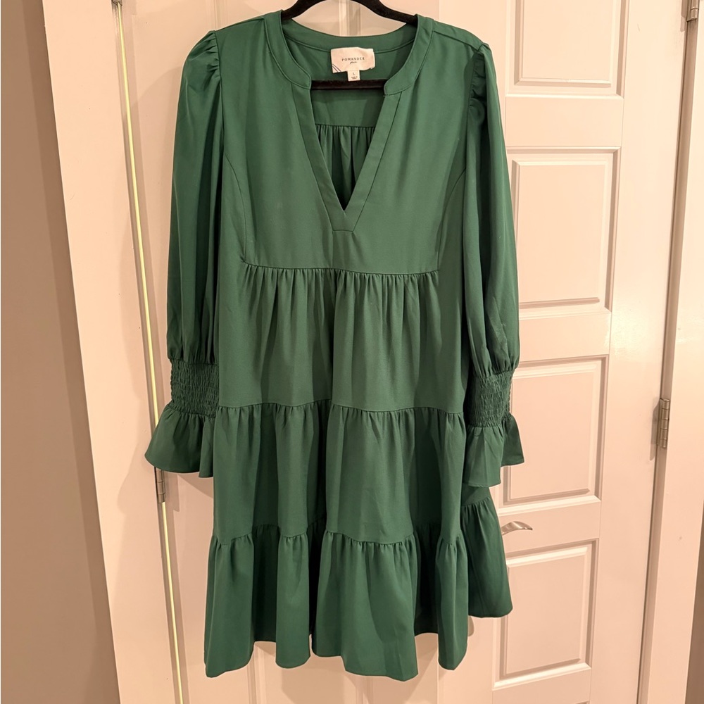 Tuckernuck Pomander Place Green Long Sleeve Dress
